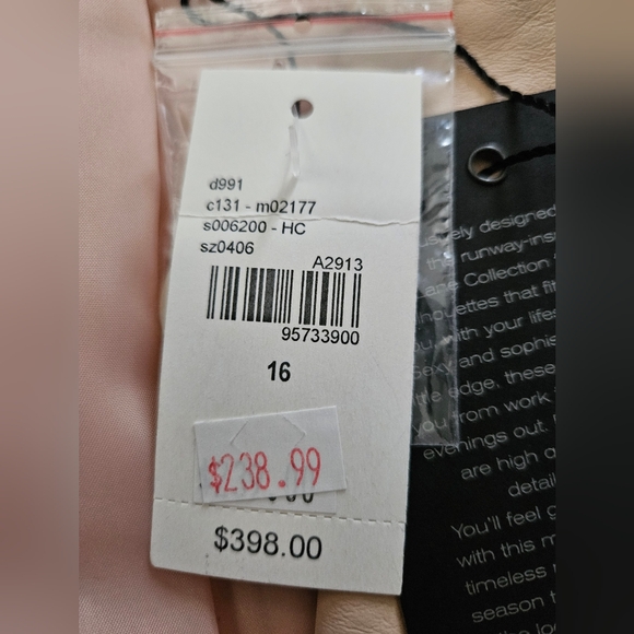 NWT - Lamb Leather Lane Collection Light Tan Blazer - Size 16 - Picture 7 of 11